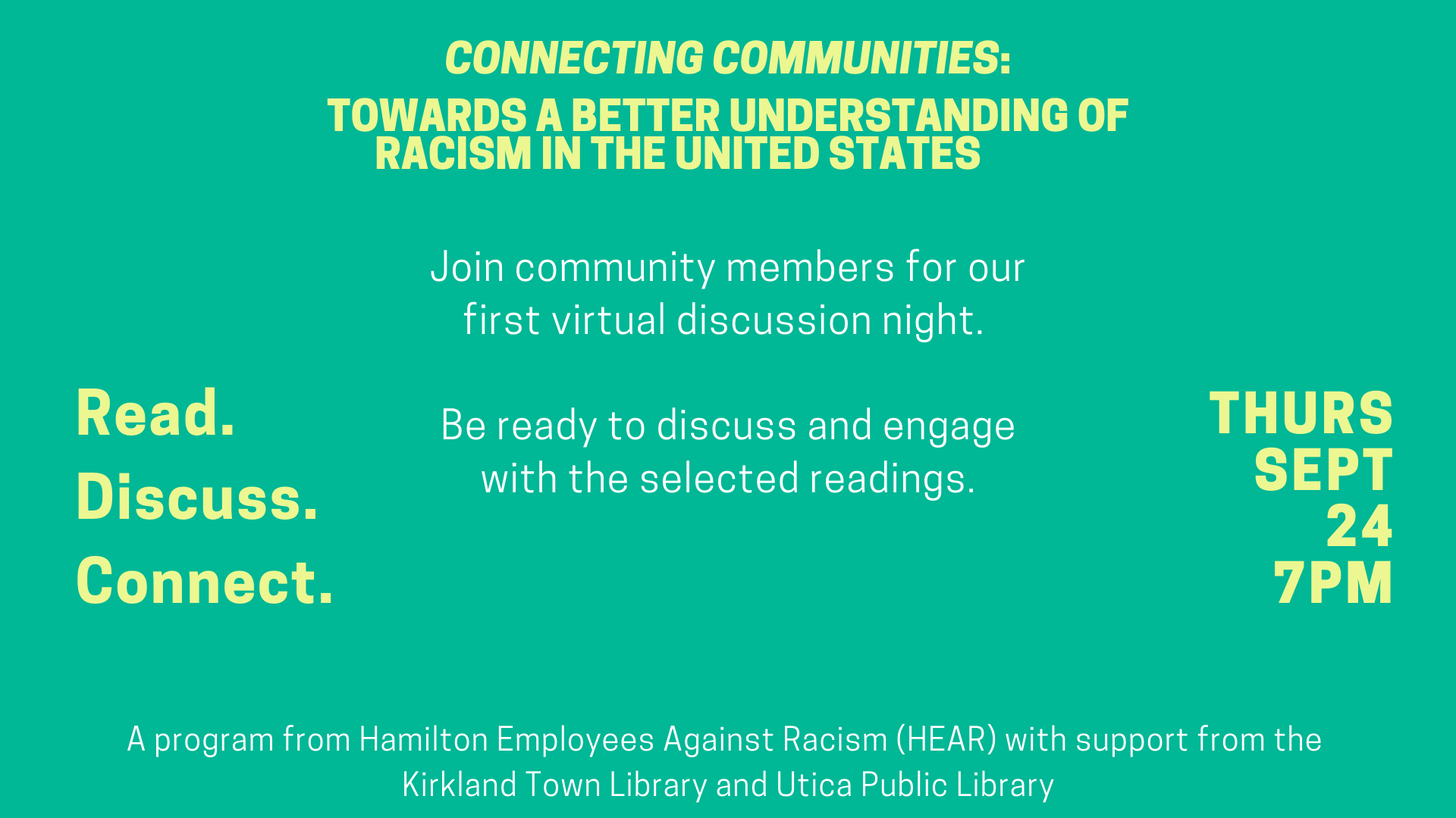 Connecting Communities Towards a Better Understanding of Racism in the United States