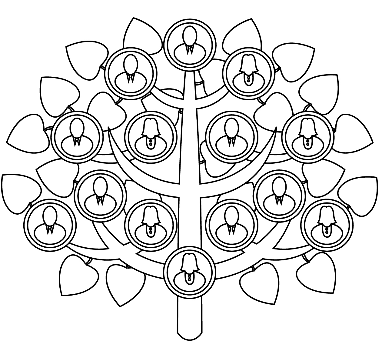 family tree coloring page original
