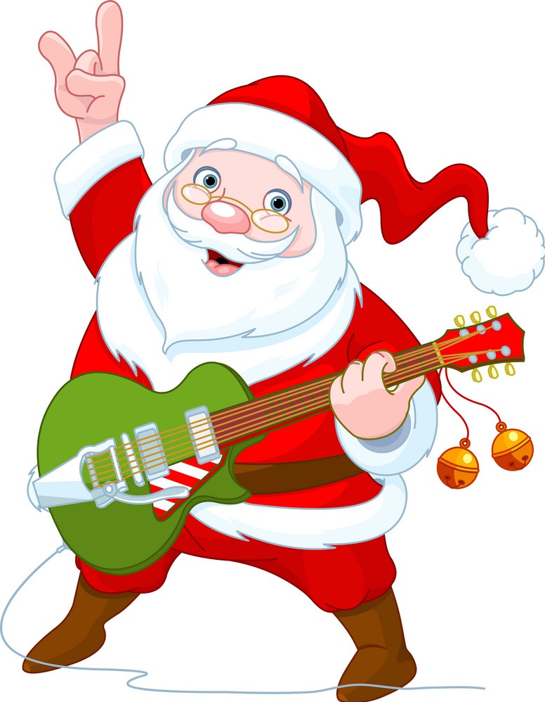 santa claus plays guitar vector 6170170