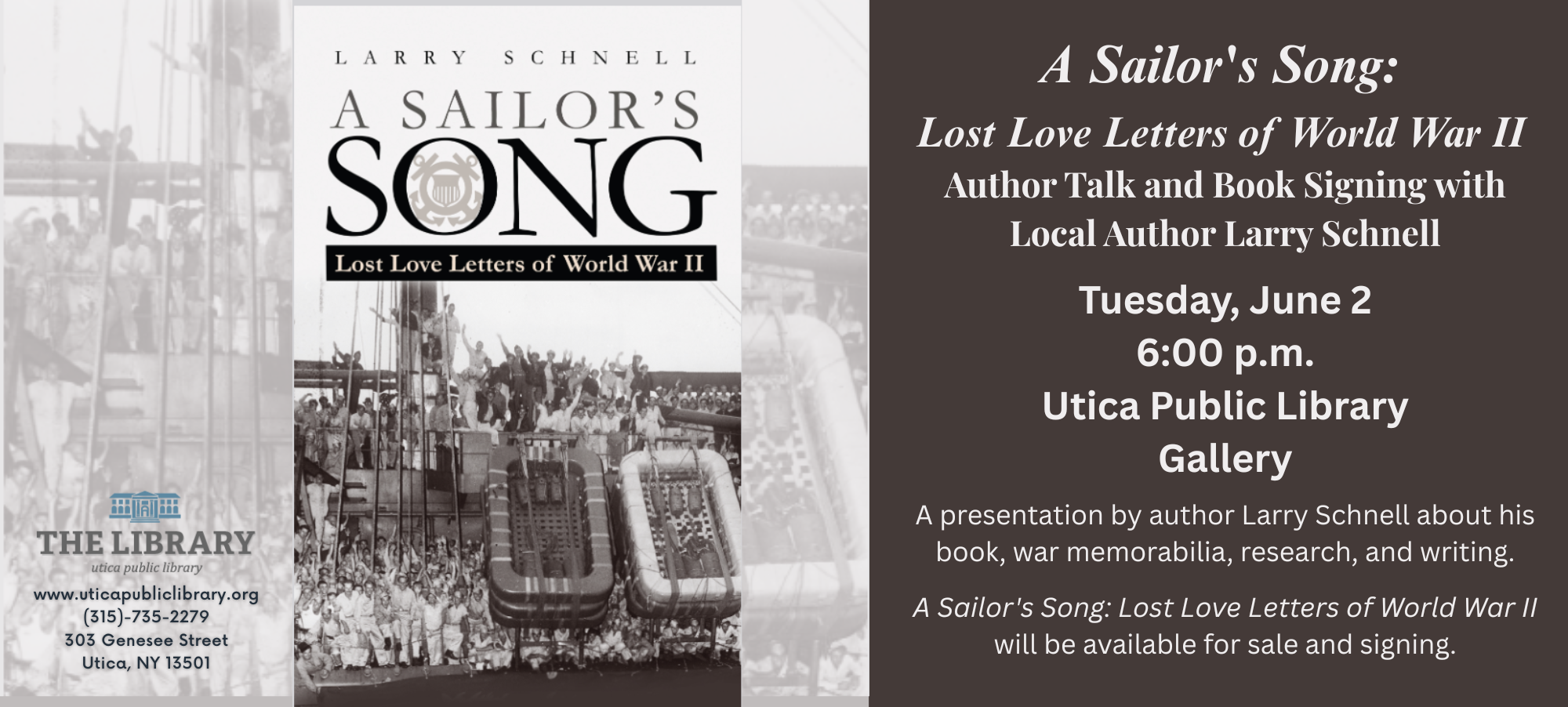 Local Author Talk A Sailors Song 10.2 x 4.6 in