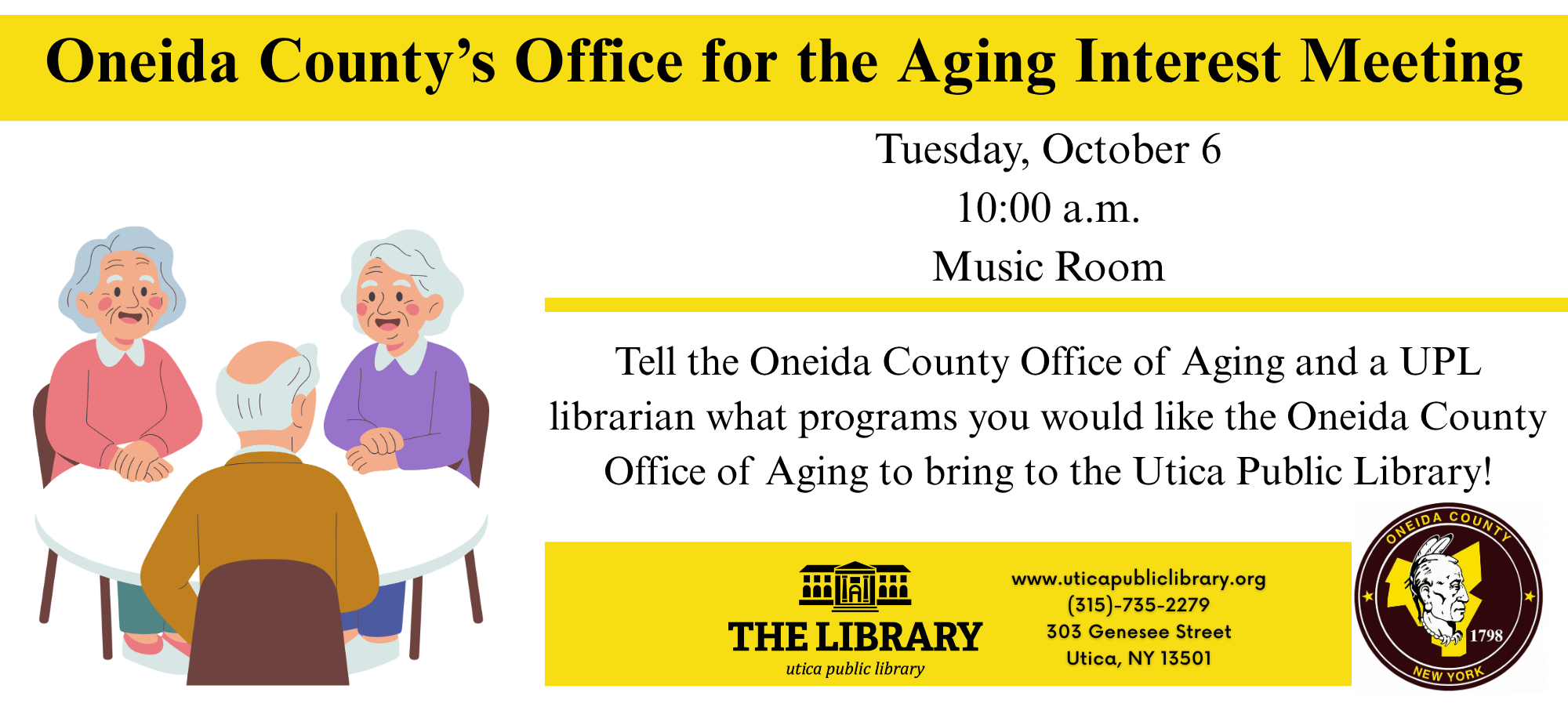 Oneida Countys Office of the Aging Interest Meeting 10.2 x 4.6 in 1