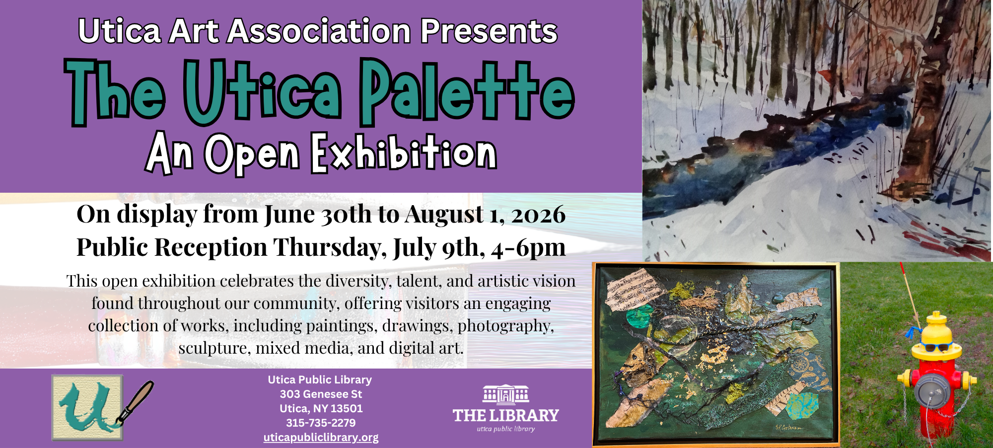 Utica Art Association Presents The Utica Palette An Open Exhibition 10.2 x 4.6 in